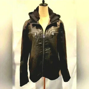 ROUTE 66 PU Faux Leather Bomber Jacket Unisex made of recycled bottles J8081500